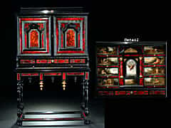 Schildpatt-Kabinettschrank mit gemalten Szenen aus den “Metamorphosen“ von Ovid