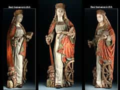  Bedeutende gotische Skulptur der Heiligen Katharina