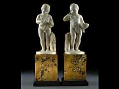 Paar seltene Alabaster-Figuren des 18. Jahrhunderts