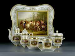 Imperiales Tee-Service der Porzellan-Manufaktur St. Petersburg mit der bekrönten A II-Marke,für die Regentschaft Zar Alexander II, (1855-1881). 