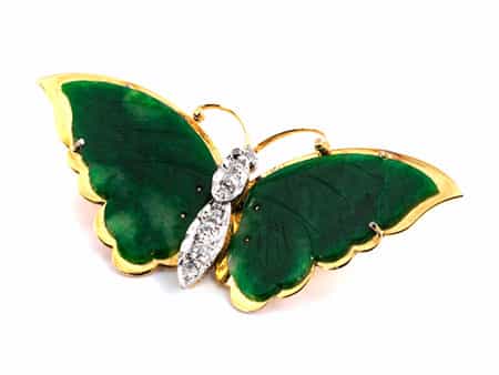  Jade-Schmetterlingsbrosche
