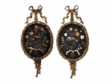 Paar Medaillonwandappliken im Louis XVI-Stil