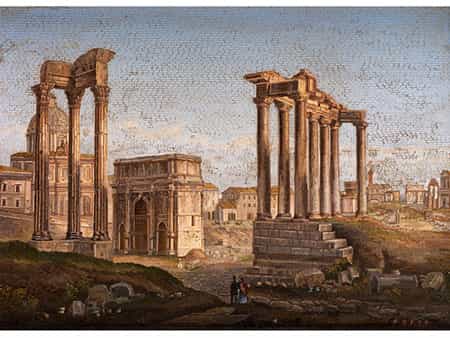Mikromosaik-Bildtafel mit Darstellung des Forums in Rom