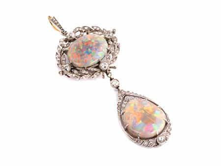  Opal-Diamant-Broschanhänger