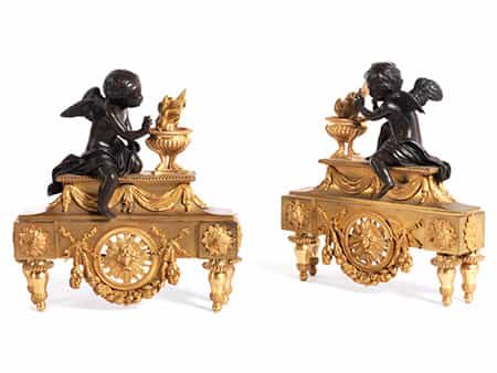  Paar Kaminzierden im Louis XVI-Stil