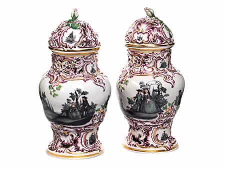  Paar Fürstenberger Potpourri-Vasen