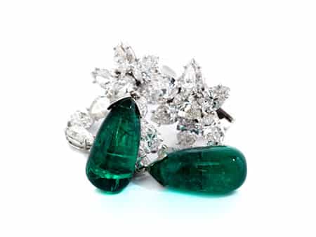  Diamant-Smaragdohrhänger