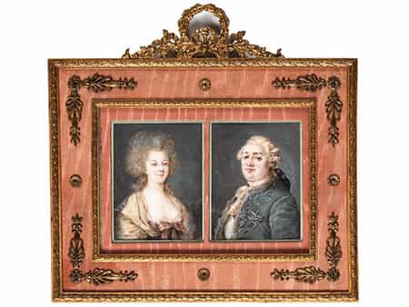 Miniatur-Doppelbildnis von Louis XVI und Marie Antoinette