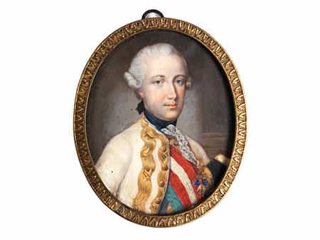 Miniaturportrait von Erzherzog und Kaiser sowie Fürst der Toskana Leopold von Österreich