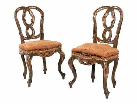 Paar venezianische Rokoko-Stühle