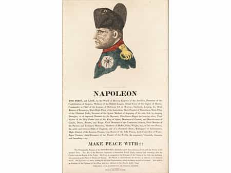 Englisches Plakat mit Hetzschrift gegen Napoleon