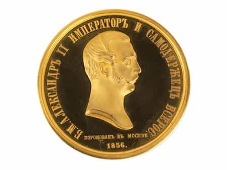 Gold-Medaille auf die Krönung des Zaren Alexander II