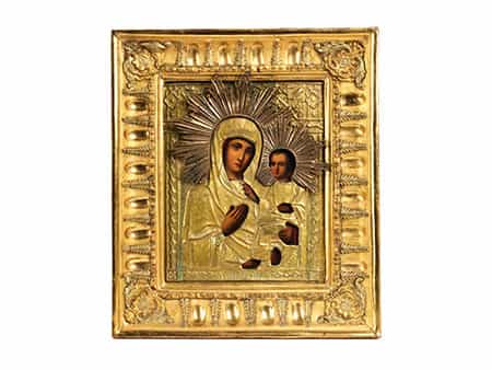 Russische Ikone mit Darstellung von Maria und Kind