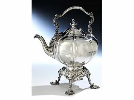 Große George IV Teekanne mit Rechaud