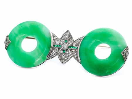Jade-Diamantbrosche