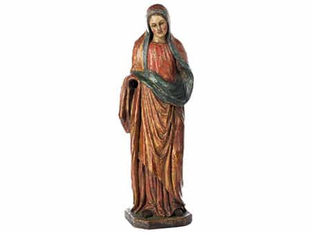 Schnitzfigur einer Heiligen Maria