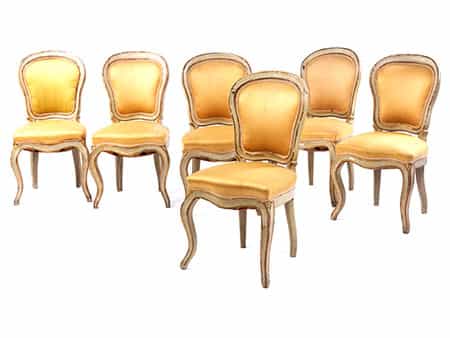 Satz von sechs Rokoko-Stühlen