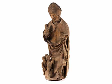 Figur des Heiligen Nikolaus in Steinguss