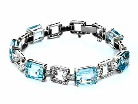 Aquamarin-Diamantarmband