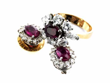  Rubin-Diamantohrstecker und Ring