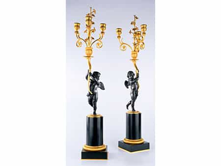 † Paar figürliche Kandelaber im Louis XVI-Stil