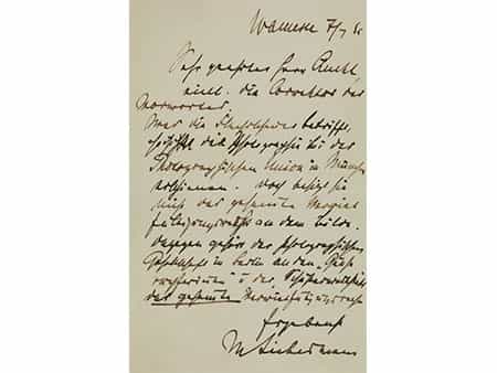 Brief von Max Liebermann vom 07.07.1892 (?)