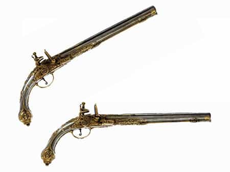 Paar historisch bedeutende Silberpistolen