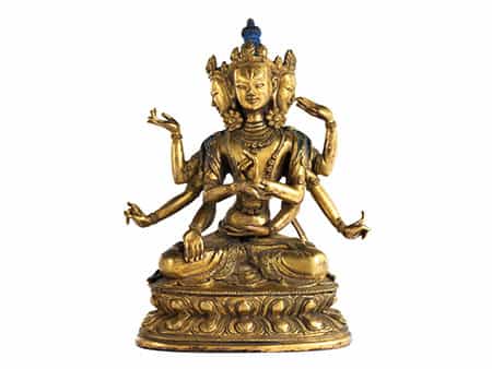 † Tibetische Bronzefigur „Ushnishavijaya”