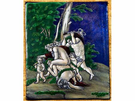 Limoges-Emaillebildplatte mit mythologischer Darstellung