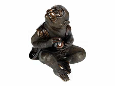 Bronzeskulptur eines Affen