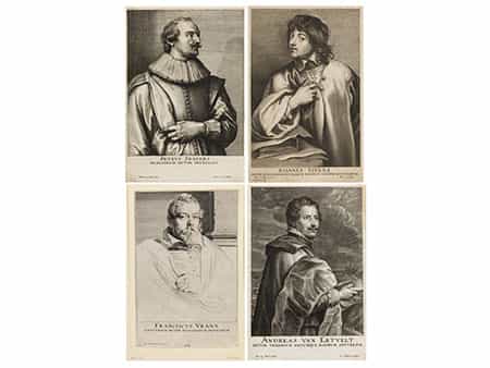 Konvolut von vier niederländischen Malerportraits