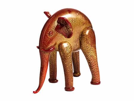 Glasfigur eines Elefanten von Napoleone Martinuzzi (1892 - 1977)