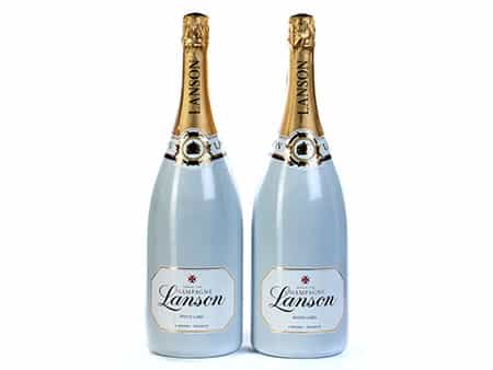 Paar Magnumflaschen Lanson Champagner White Label/ Sec-Dry