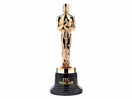 Figur eines Oscars gemarkt „ITC/ Oscar“