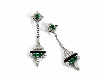 Smaragd-Diamantohrhänger