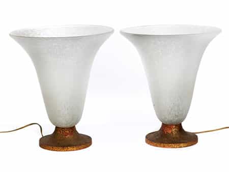 Paar Tischlampen im Art déco-Stil