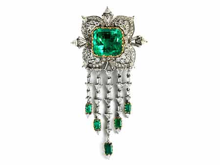 Smaragd-Diamantbrosche von Van Cleef & Arpels