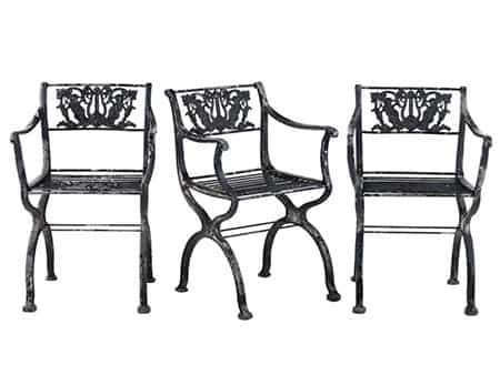 Satz von drei Stühlen nach Entwurf von Karl Friedrich Schinkel
