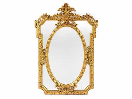 Prächtiger geschnitzter Spiegel mit barockem Dekor