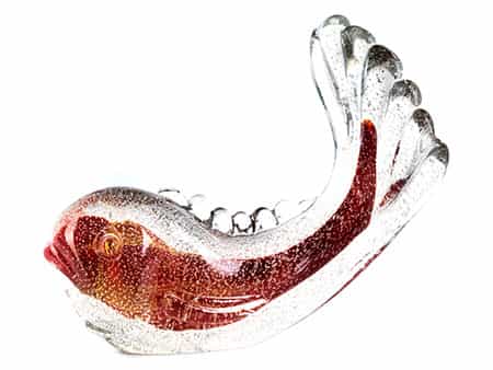 Glasskulptur in Form eines Fisches, Seguso, zug. (1909-1999)