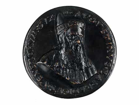 Bronzemedaillon mit Reliefbüste des venezianischen Dogen Barbadikus (1419 – 1501)