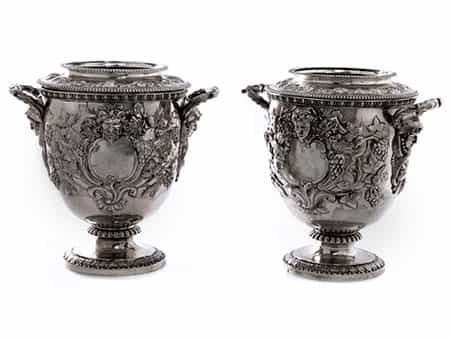 Paar silberne George IV-Champagnerkühler