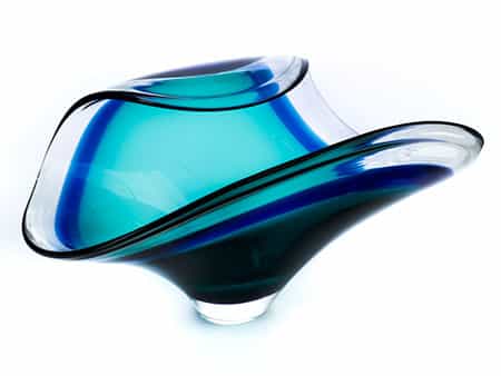 Extravagante Murano-Glasschale, signiert Luciano Gaspari für Salviati