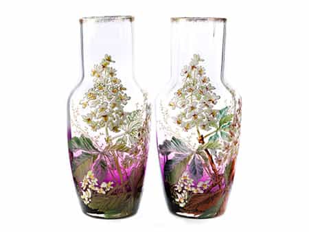 Paar Vasen mit Kastanienblütendekor