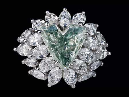 Grüner Diamant-Herzring