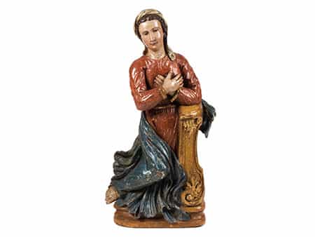 Schnitzfigur einer Maria Annunciata 