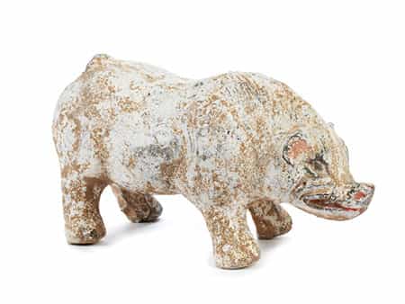 Terrakottafigur eines Wildschweins