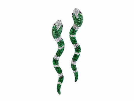 Smaragd-Brillantohrhänger von Michele della Valle