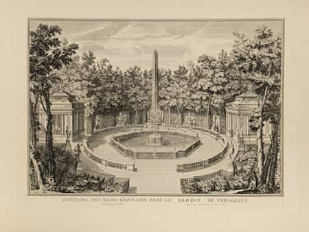 Kupferstich mit der Apollo-Fontaine im Garten von Versaille