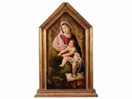 Altarblatt des 19. Jahrhunderts mit Darstellung der Maria mit dem Kind